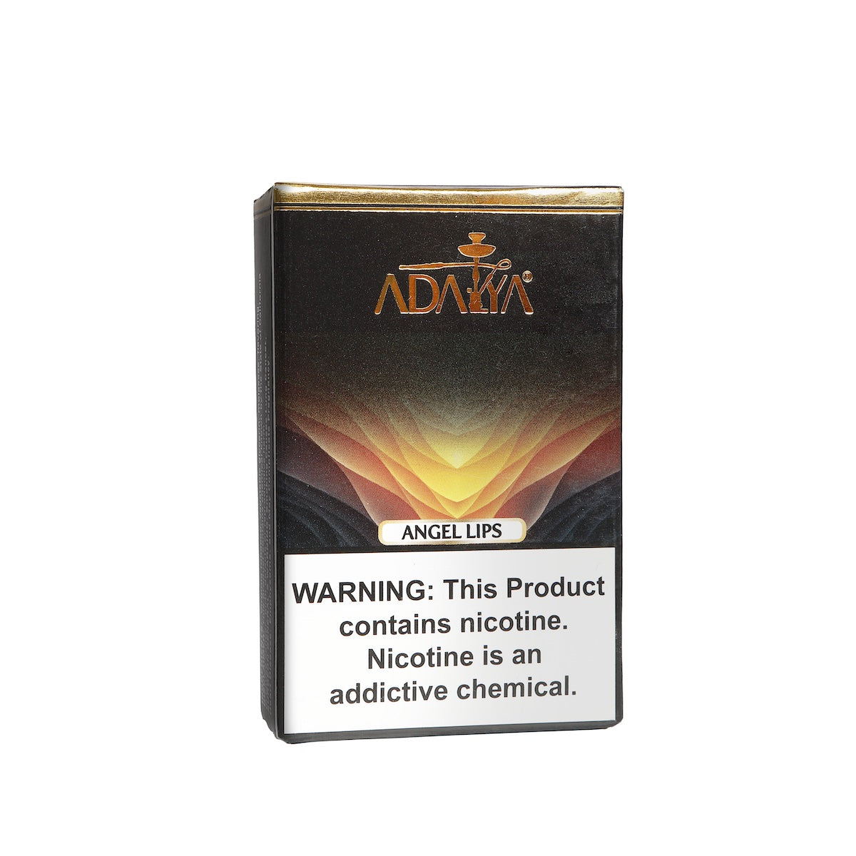 Adalya Angel Lips flavored hookah tobacco pack with nicotine warning label