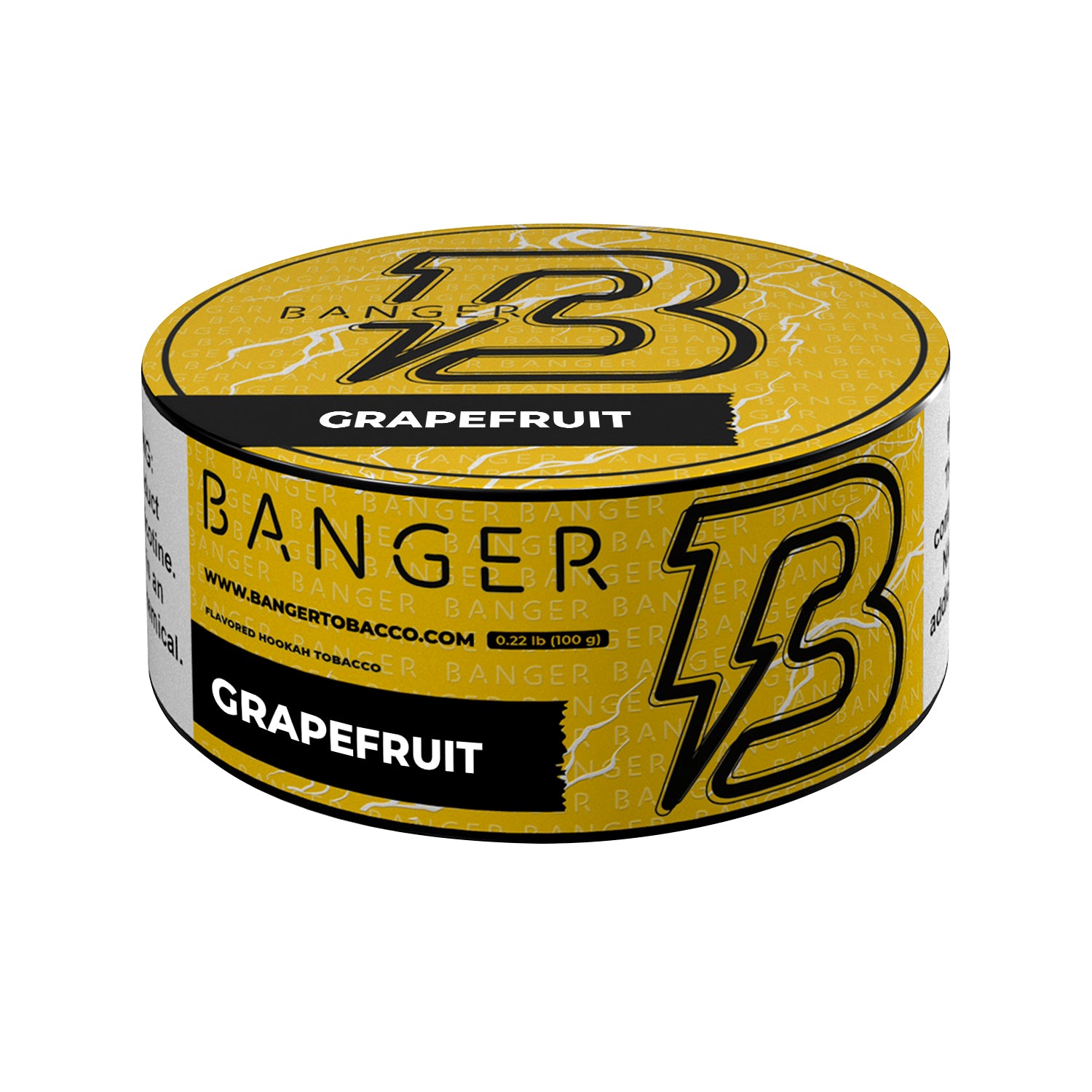 LE TABAC Banger Grapefruit Flavored Hookah Tobacco in a Round Yellow Can