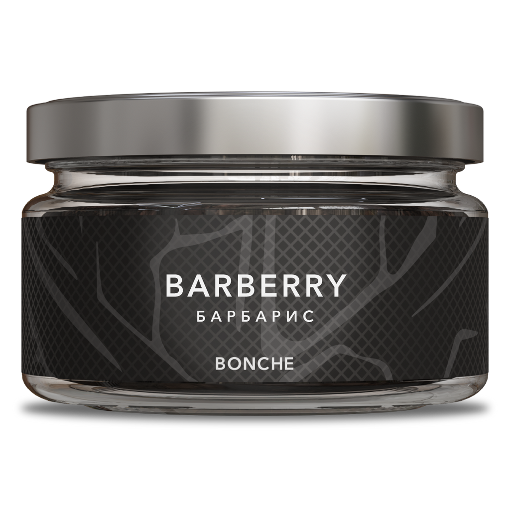 LE TABAC Barberry Bonche scented product in a clear jar with a silver lid and black label