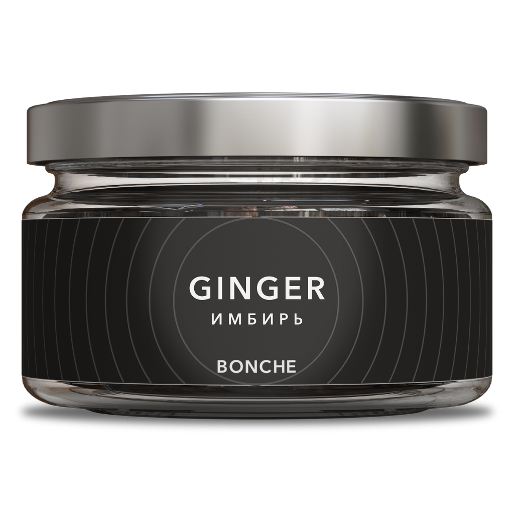 LE TABAC Bonche Ginger scented product in a clear glass jar with a metallic lid