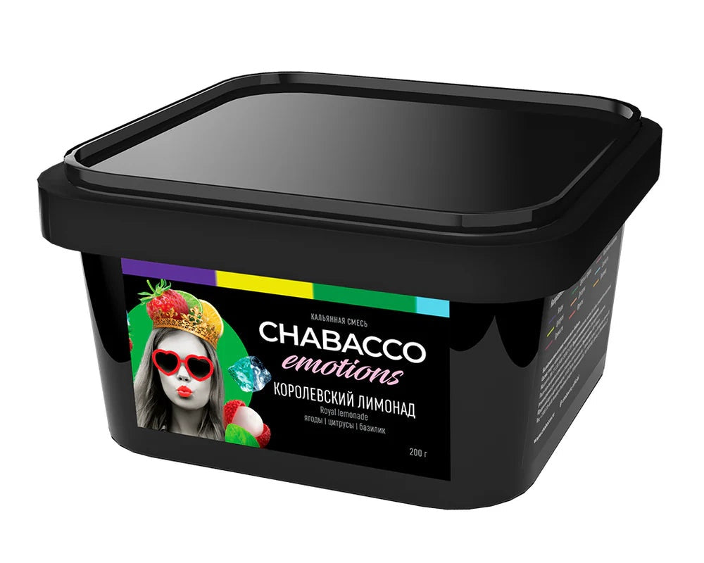 LE TABAC Chabacco Emotions hookah tobacco royal lemonade flavor in black square container