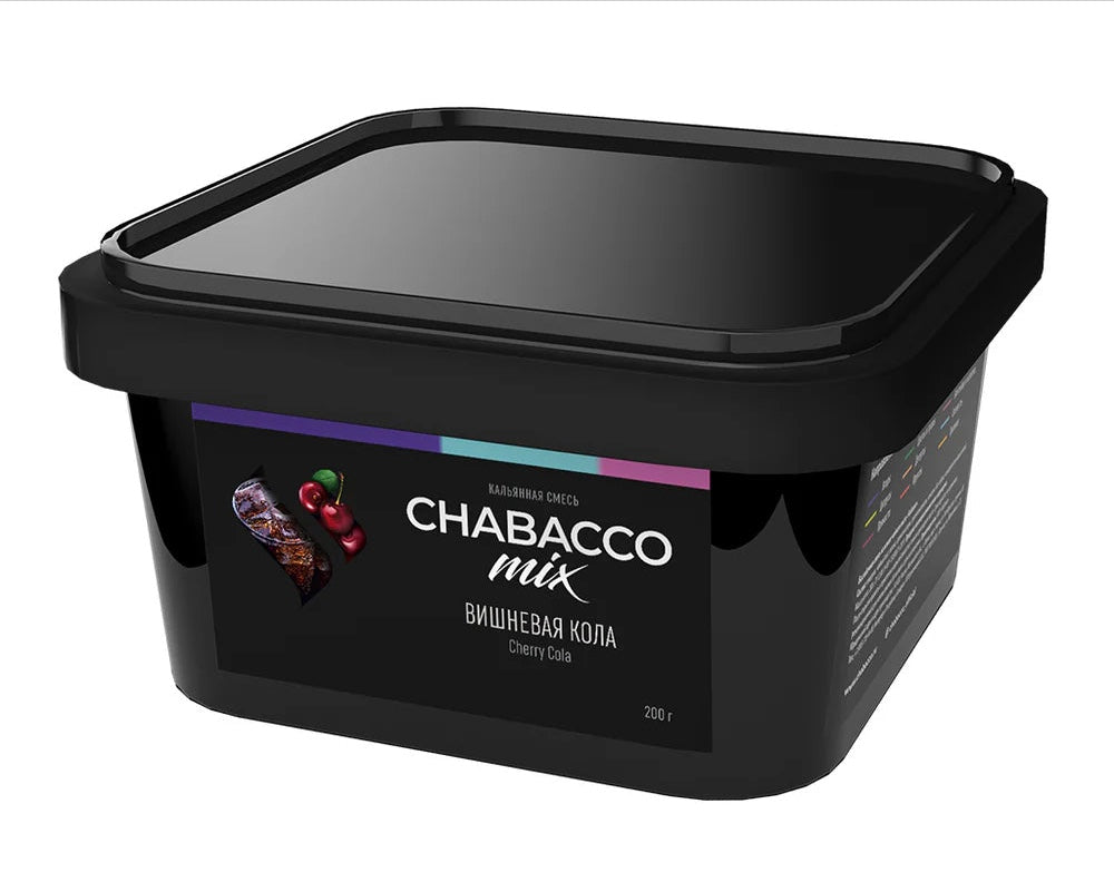 LE TABAC Chabacco Mix Cherry Cola flavored hookah tobacco in a black 200g container