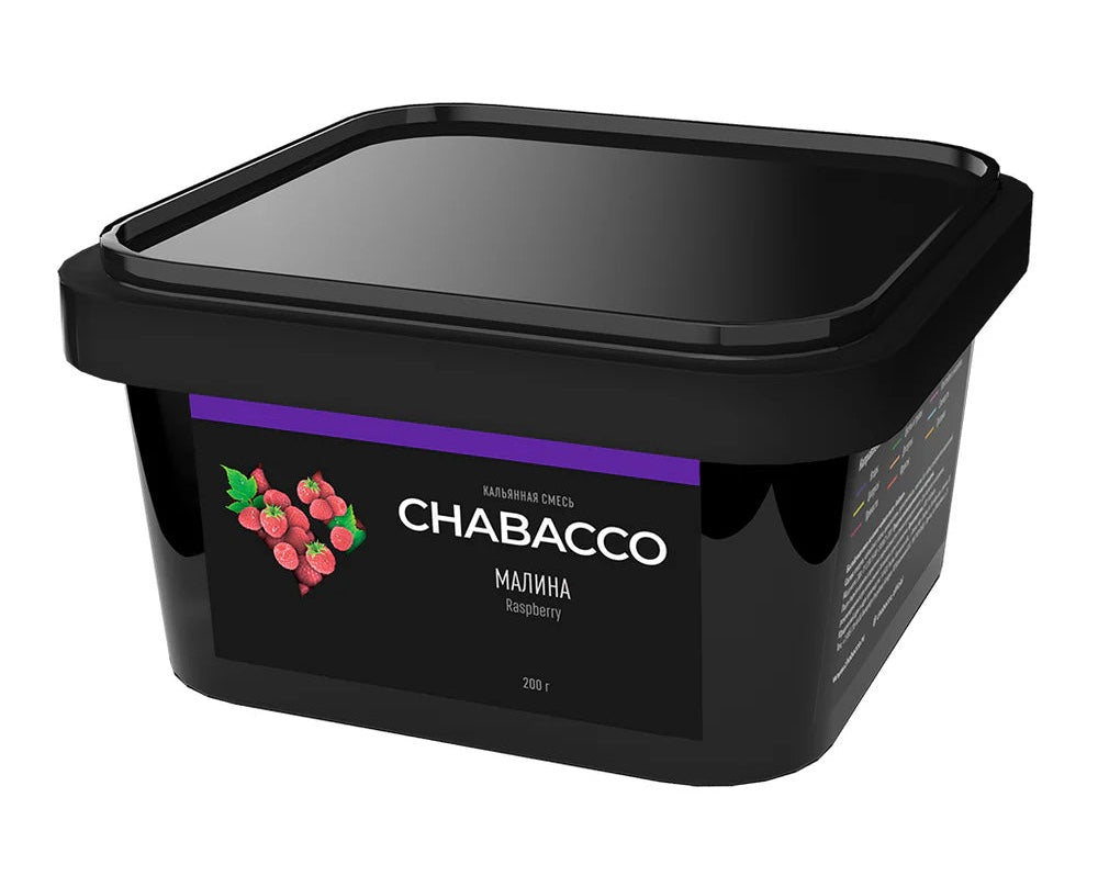 LE TABAC Chabacco Raspberry Shisha Tobacco in black container with berry illustration