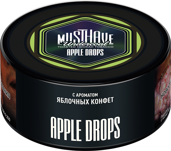 LE TABAC Musthave Apple Drops toasted hookah tobacco with apple candy flavor in black container
