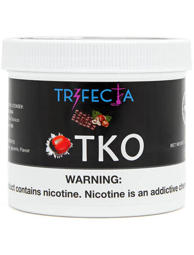 Trifecta TKO flavored tobacco container with chocolate and hazelnut design by LE TABAC
