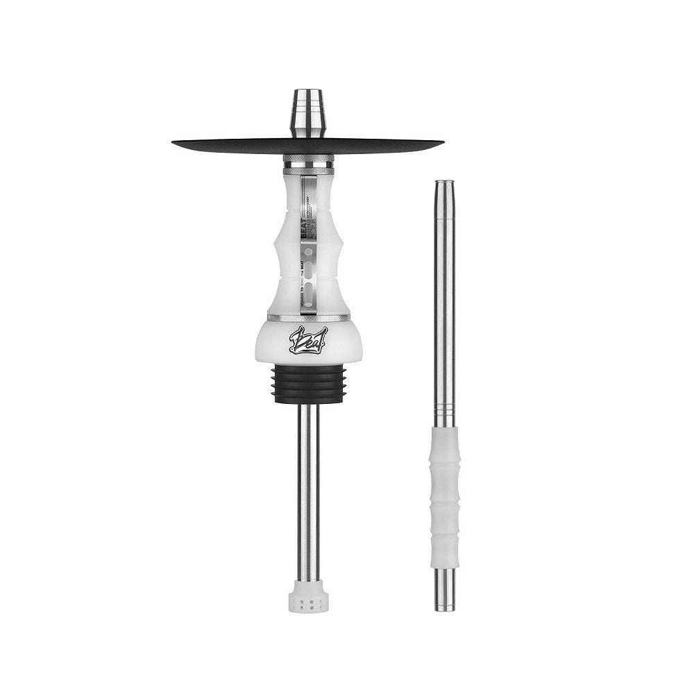 LE TABAC white and black hookah pipe stem and matching mouthpiece with metal and silicone parts