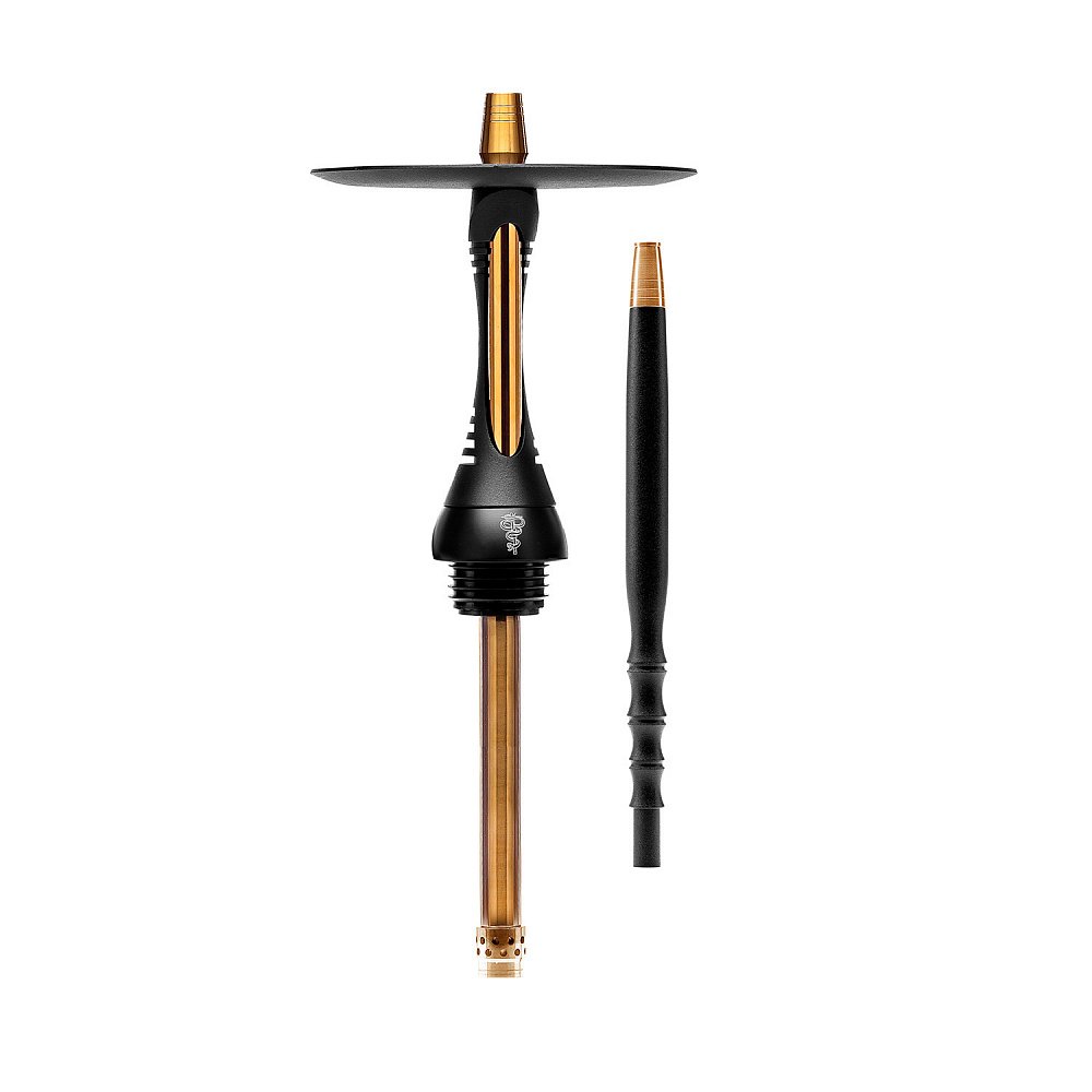 LE TABAC black and gold hookah stem and handle with sleek modern design