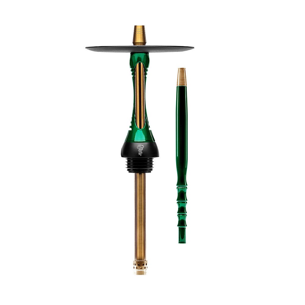 LE TABAC green and gold hookah stem and matching mouthpiece set for smoking