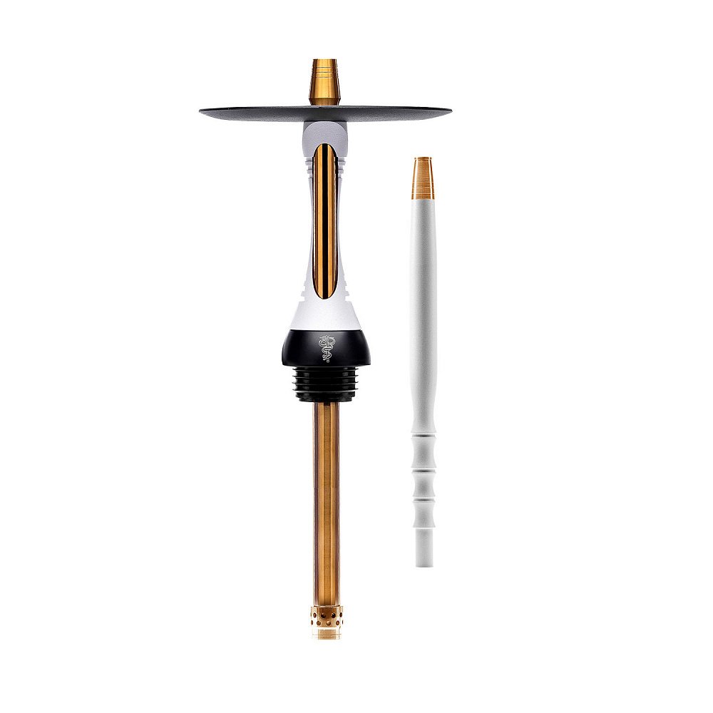 LE TABAC hookah stem and white mouthpiece with gold and black accents for smoking