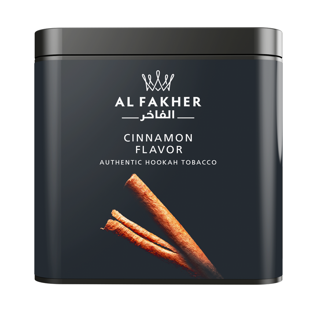 Al Fakher cinnamon flavor authentic hookah tobacco in a black container with cinnamon sticks image