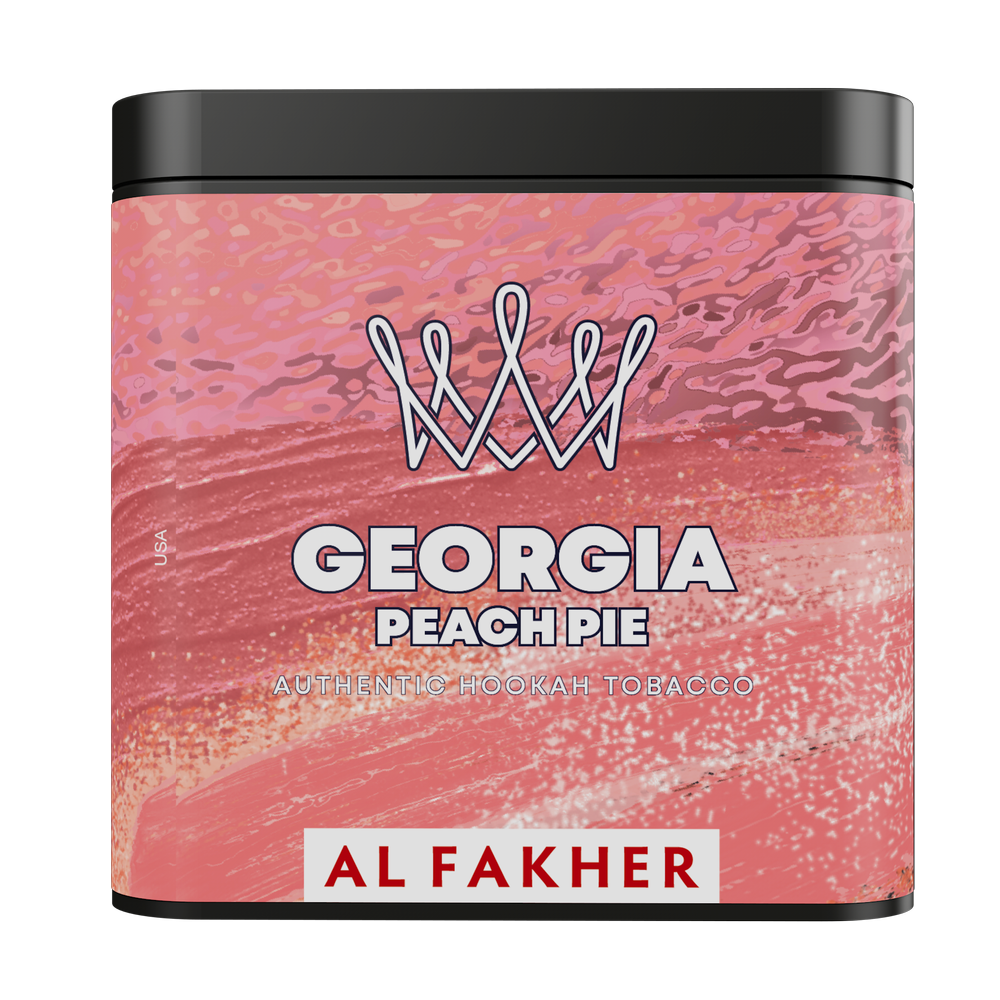 Al Fakher Georgia Peach Pie authentic hookah tobacco with pink textured packaging