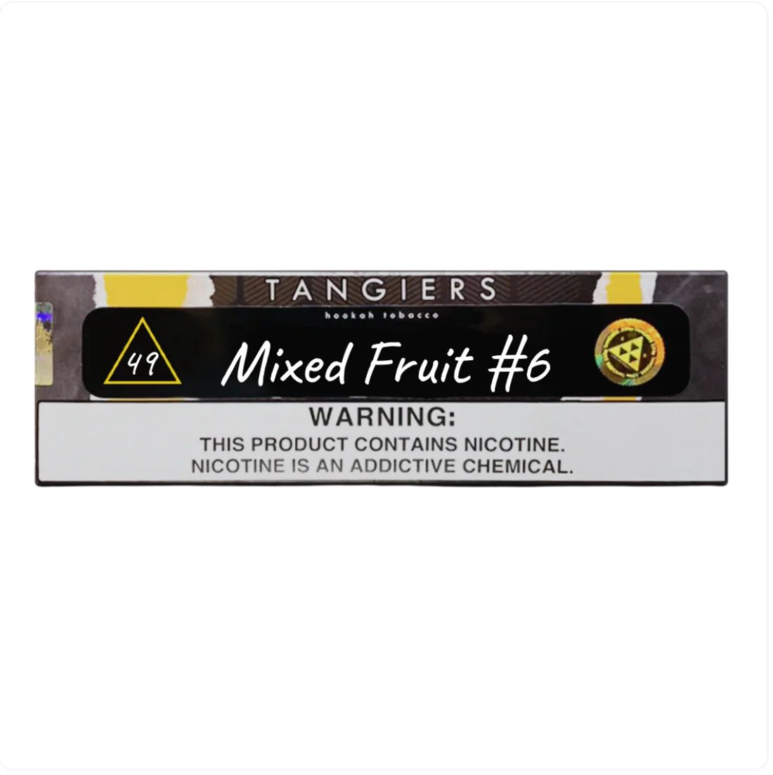 Tangiers Mixed Fruit 6 hookah tobacco pack with nicotine warning label by LE TABAC