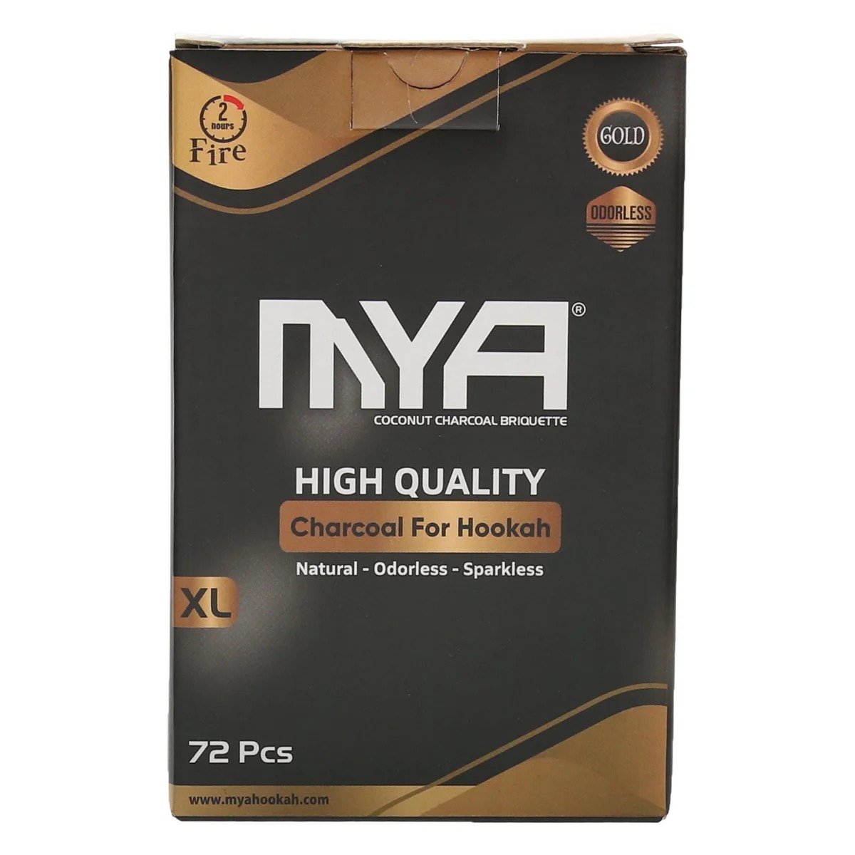 MYA Gold Coconut Hookah Charcoals - Cube 1Kg 72 Pieces