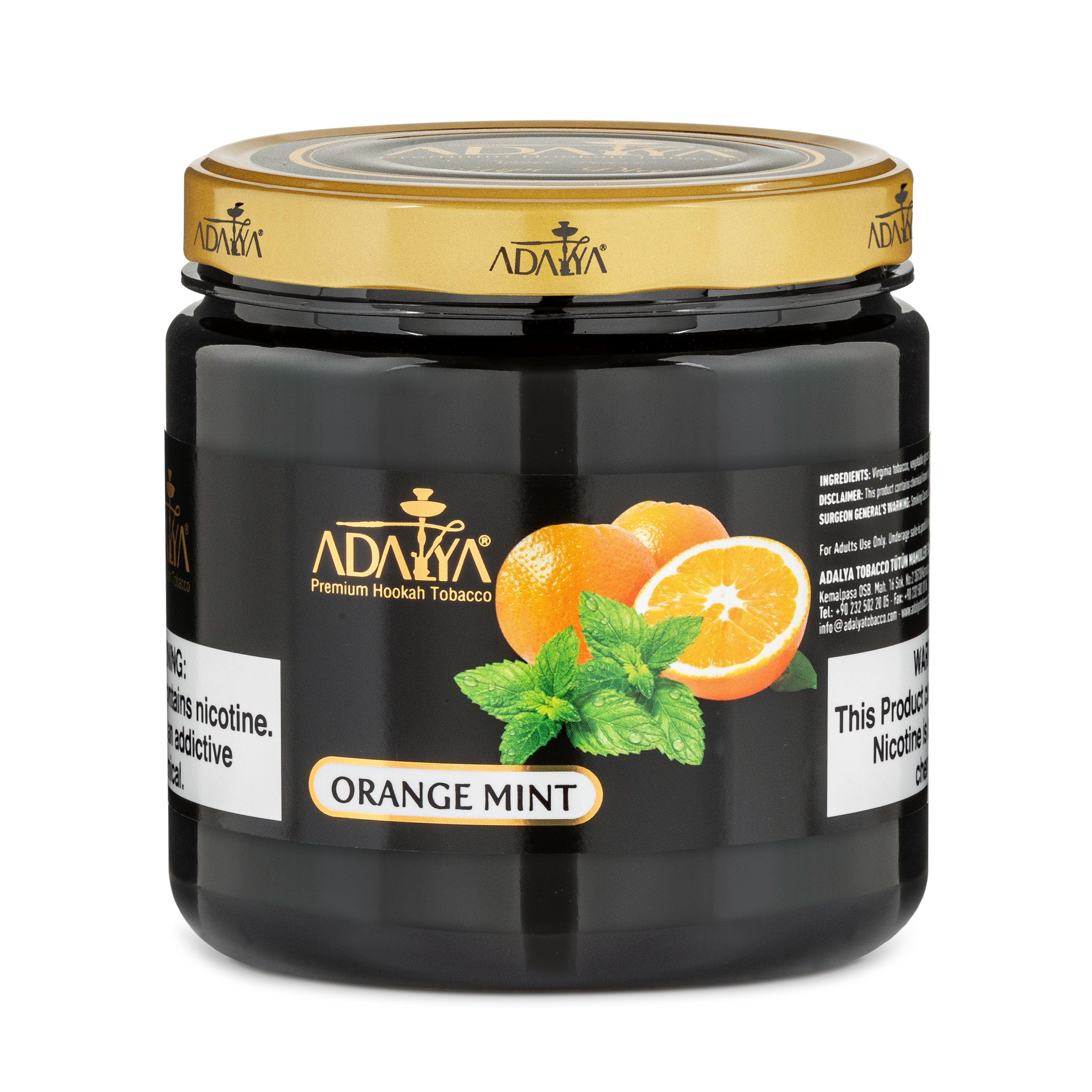 Adalya Orange Mint Premium Hookah Tobacco jar with orange and mint flavor