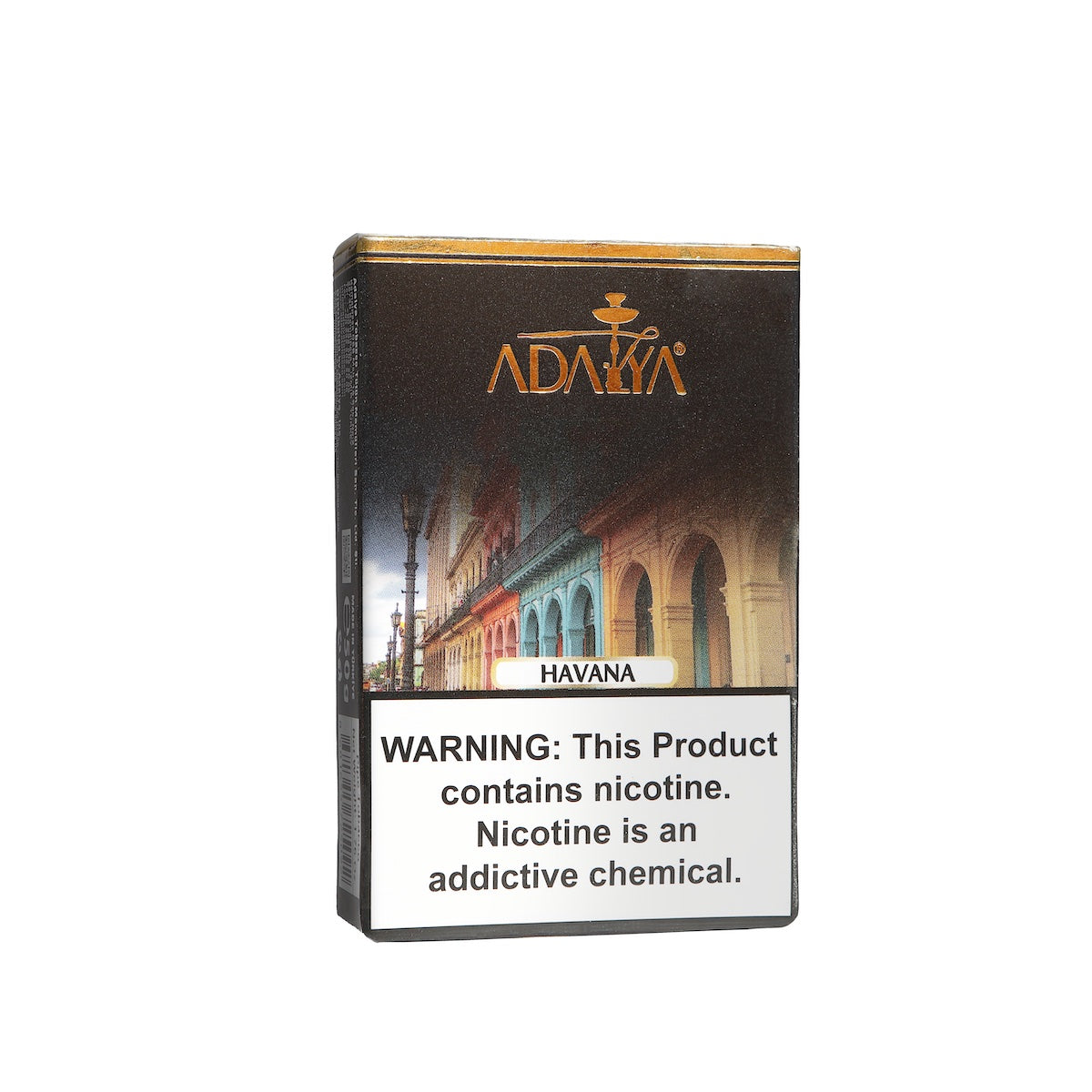 Adalya Havana flavored hookah tobacco pack with nicotine warning label from LE TABAC
