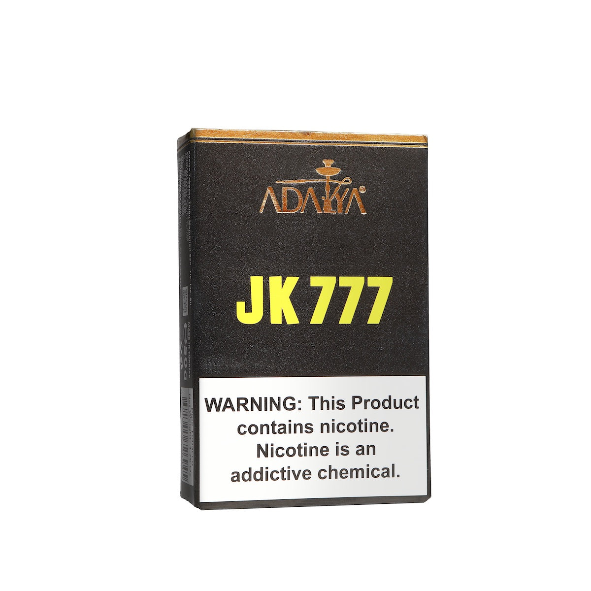 Adalya JK 777 hookah tobacco pack with nicotine warning by LE TABAC