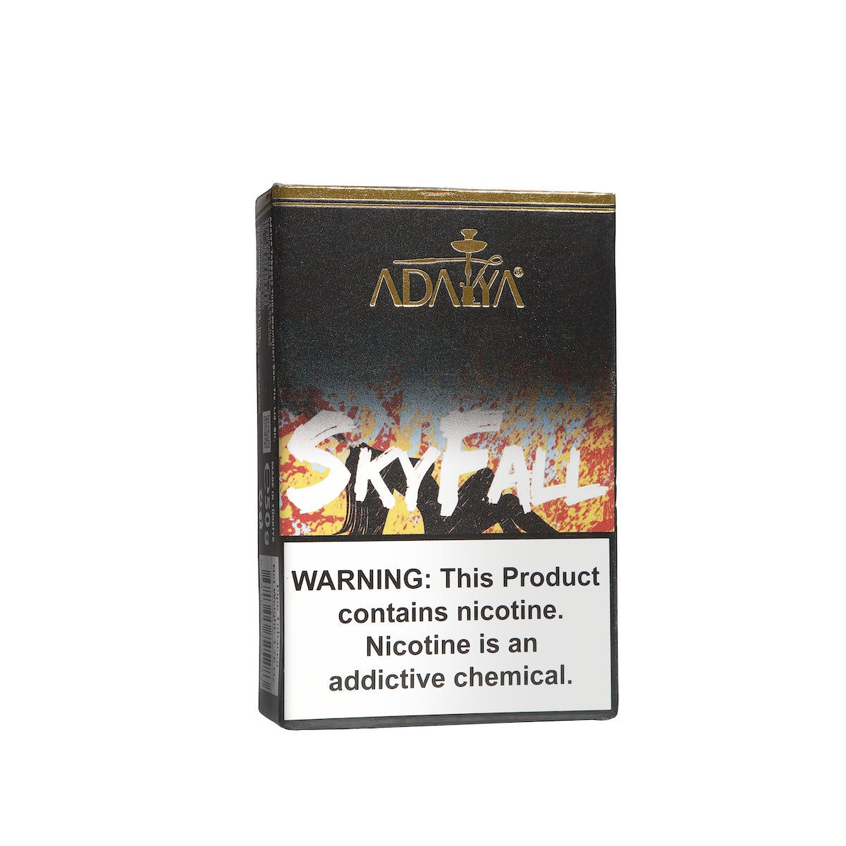Adalya Skyfall flavored tobacco pack with nicotine warning label by LE TABAC