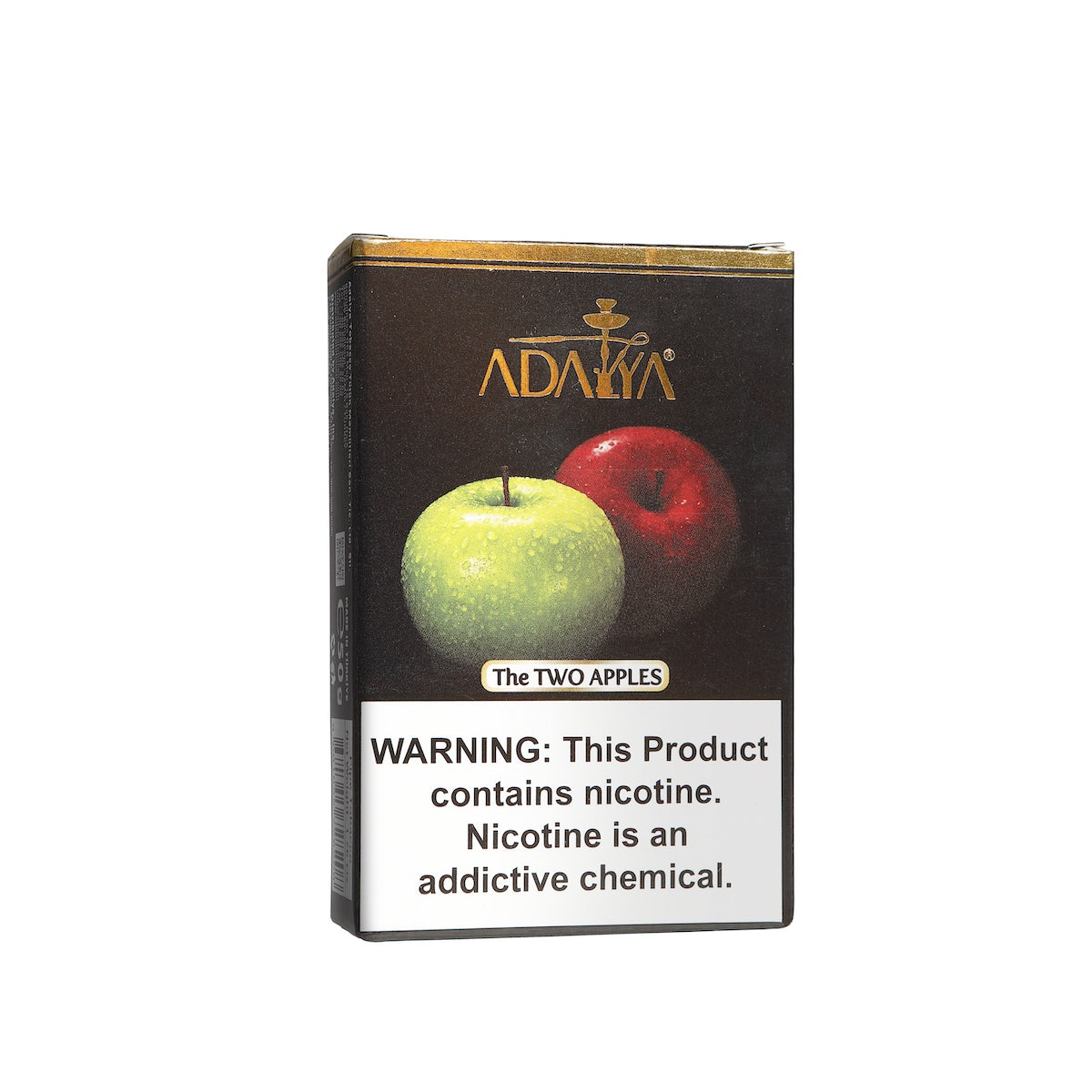 Adalya The Two Apples flavored tobacco pack with nicotine warning label from LE TABAC