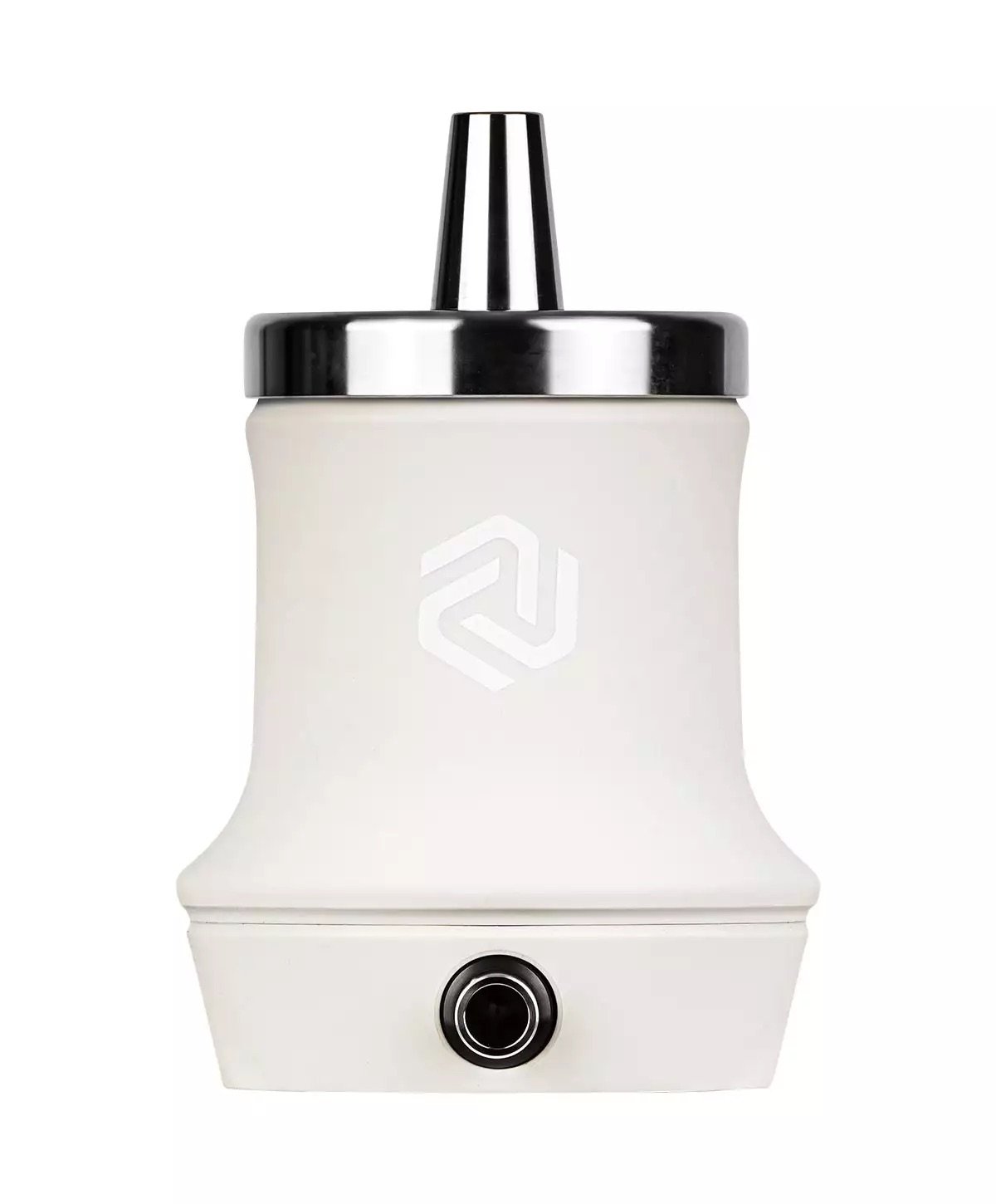 LE TABAC white electric hookah base with silver top and black control knob