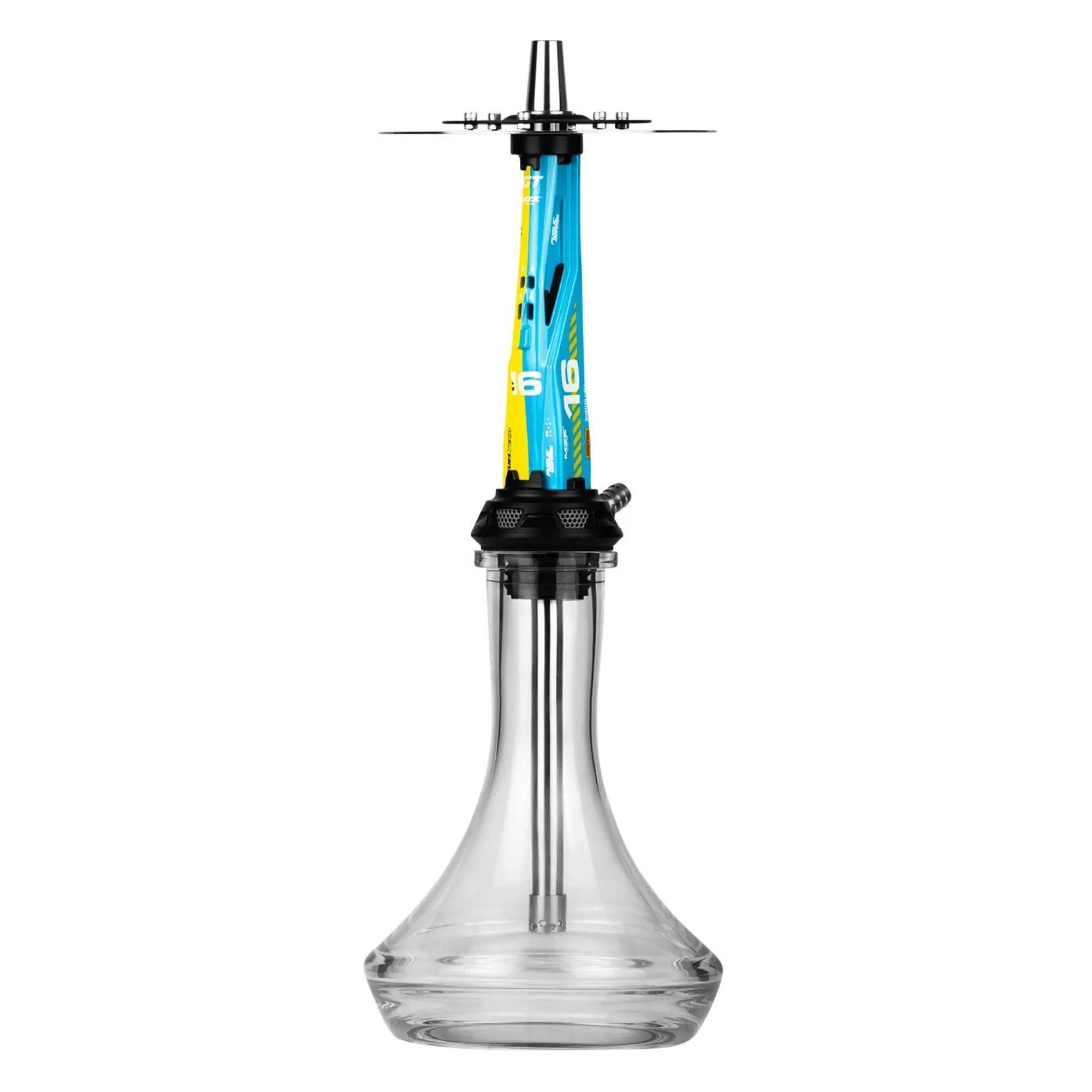 LE TABAC modern hookah with clear glass base and colorful tall stem for smoking