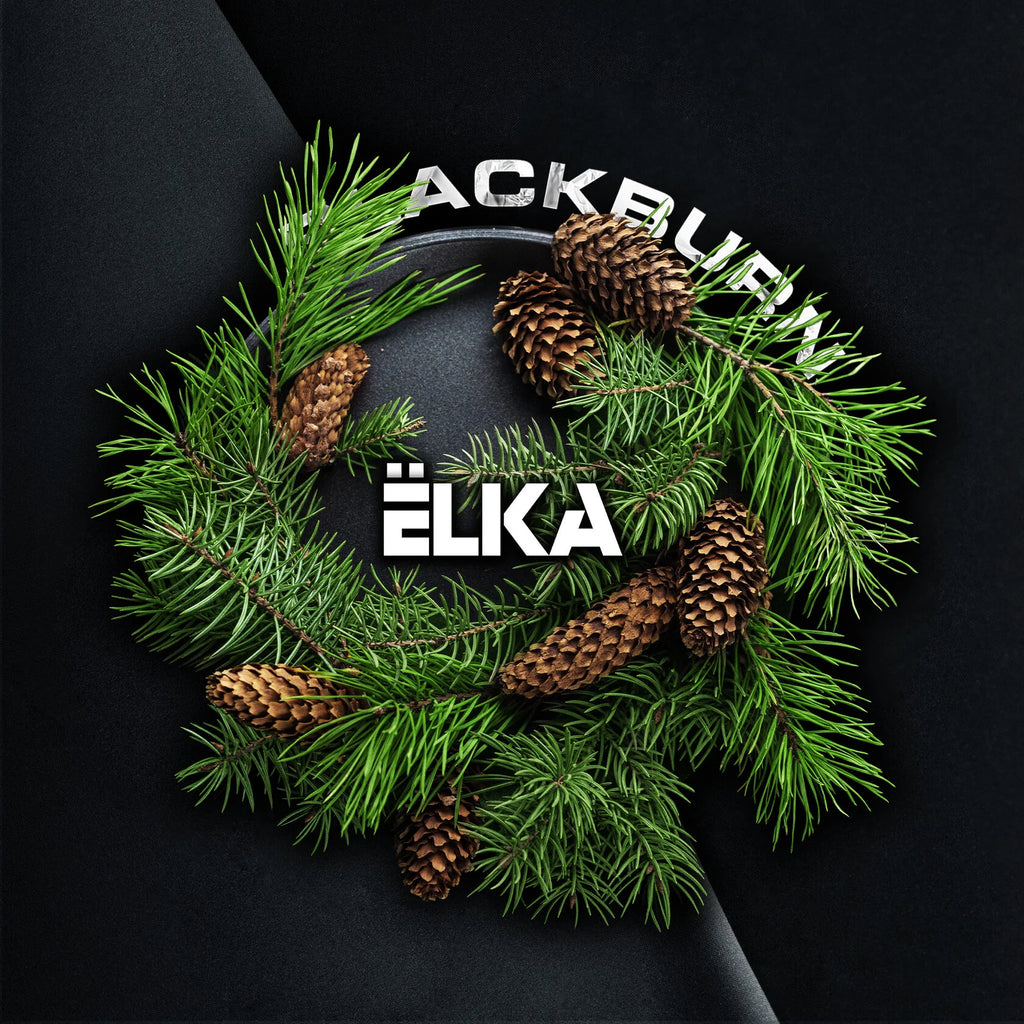Pine wreath with pine cones on black background featuring LE TABAC branding