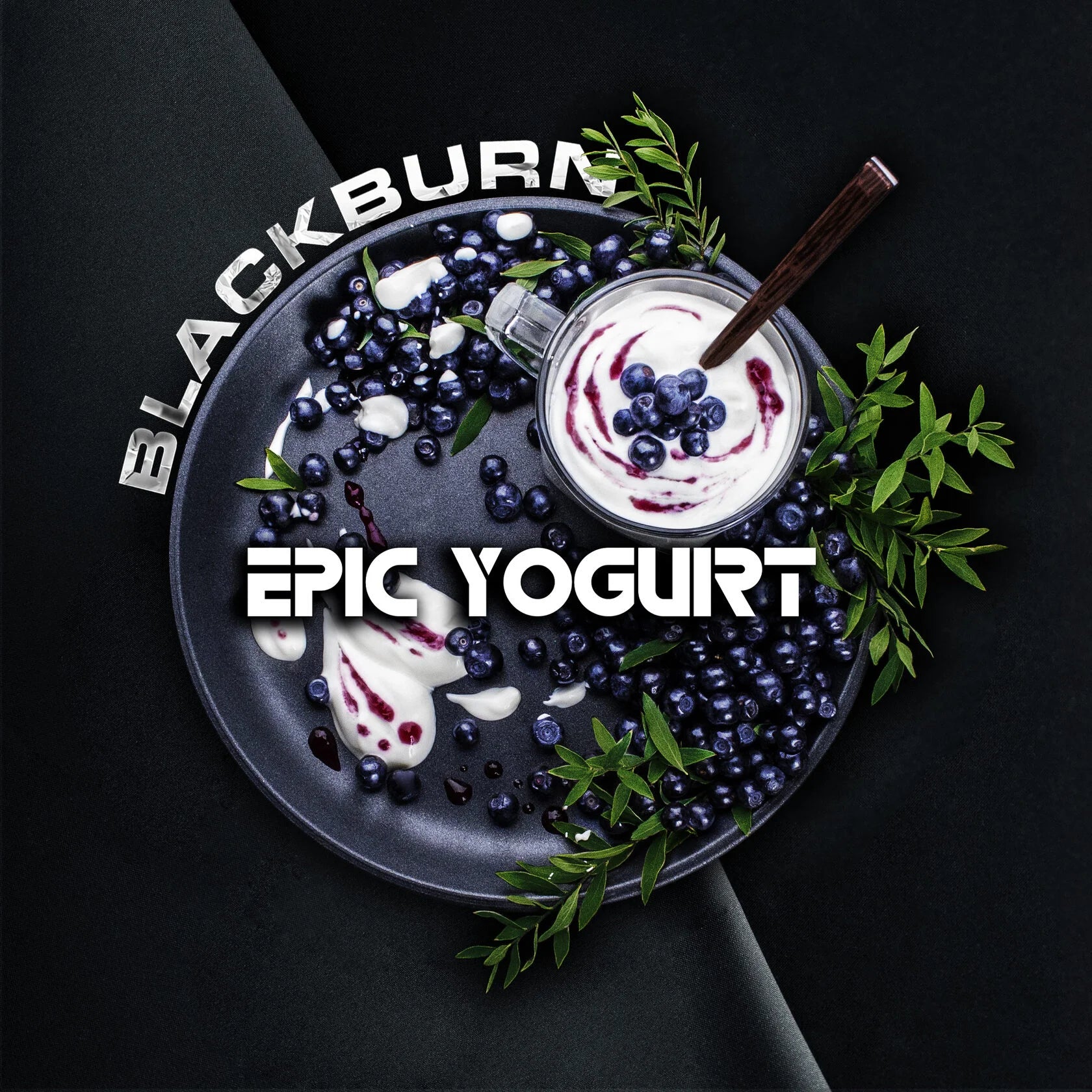 Blackburn Epic Yogurt with fresh blueberries and creamy yogurt garnished with green leaves