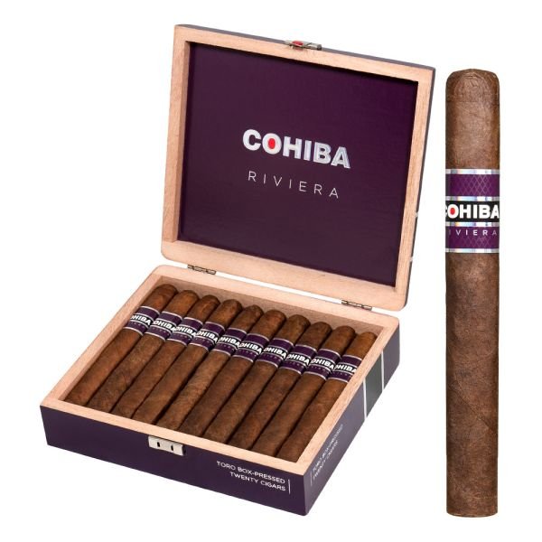 Box of Cohiba Riviera cigars with twenty toro box-pressed cigars from LE TABAC
