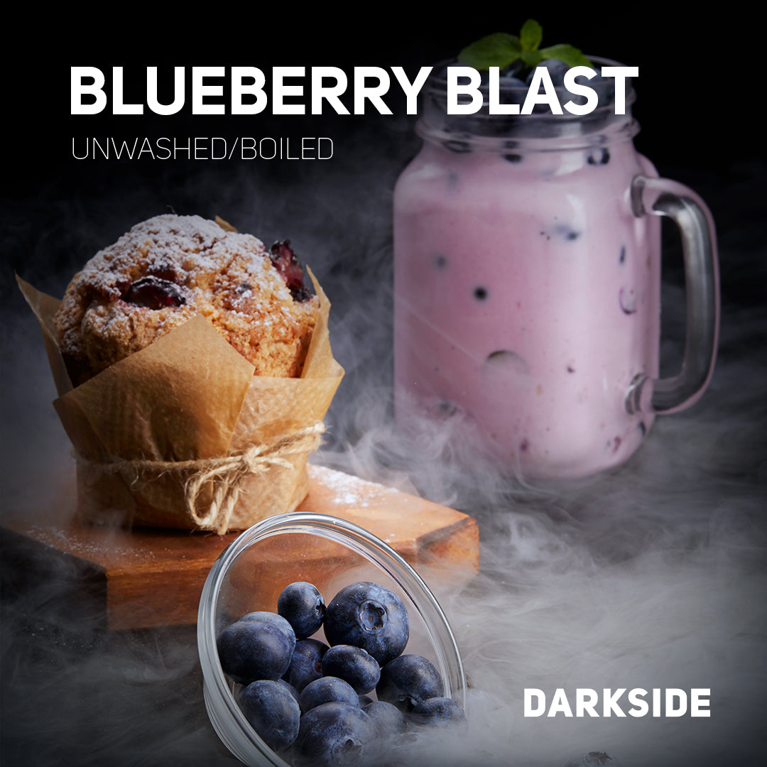 Blueberry Blast unwashed boiled tobacco by Darkside with blueberries and blueberry muffin