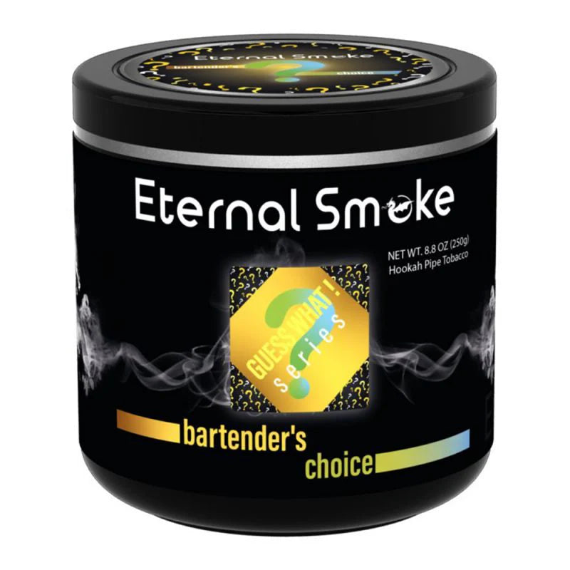 Eternal Smoke bartender's choice hookah pipe tobacco in 8.8 oz black container by LE TABAC