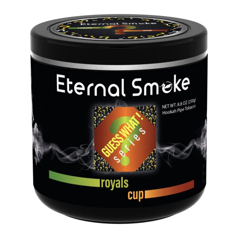 Eternal Smoke Guess What Series Royals Cup flavored hookah pipe tobacco by LE TABAC in black container