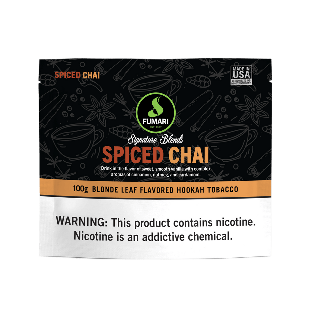 Fumari Spiced Chai blonde leaf flavored hookah tobacco 100g package with cinnamon and nutmeg aroma