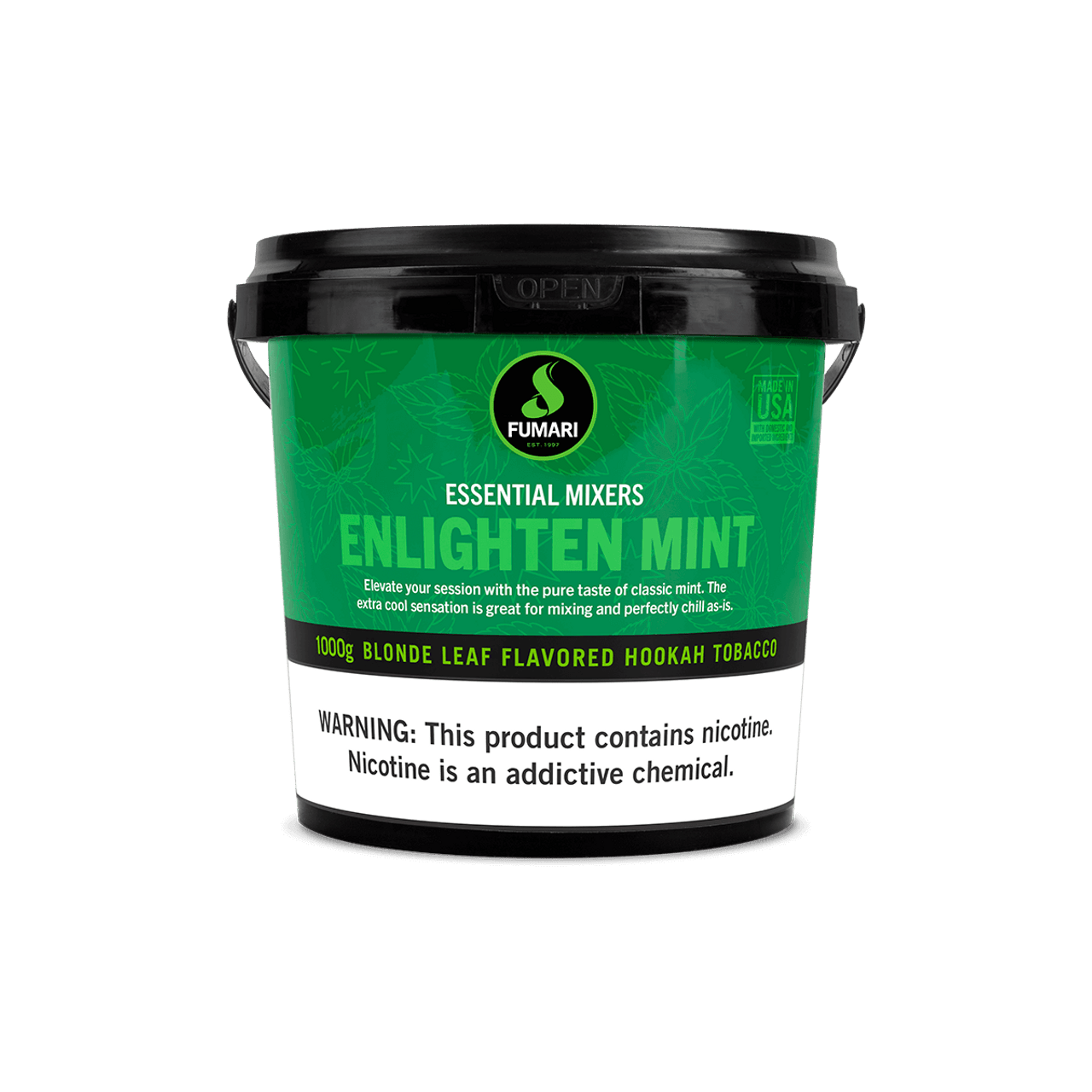 Fumari Enlighten Mint blonde leaf flavored hookah tobacco 1000g tub by Le Tabac
