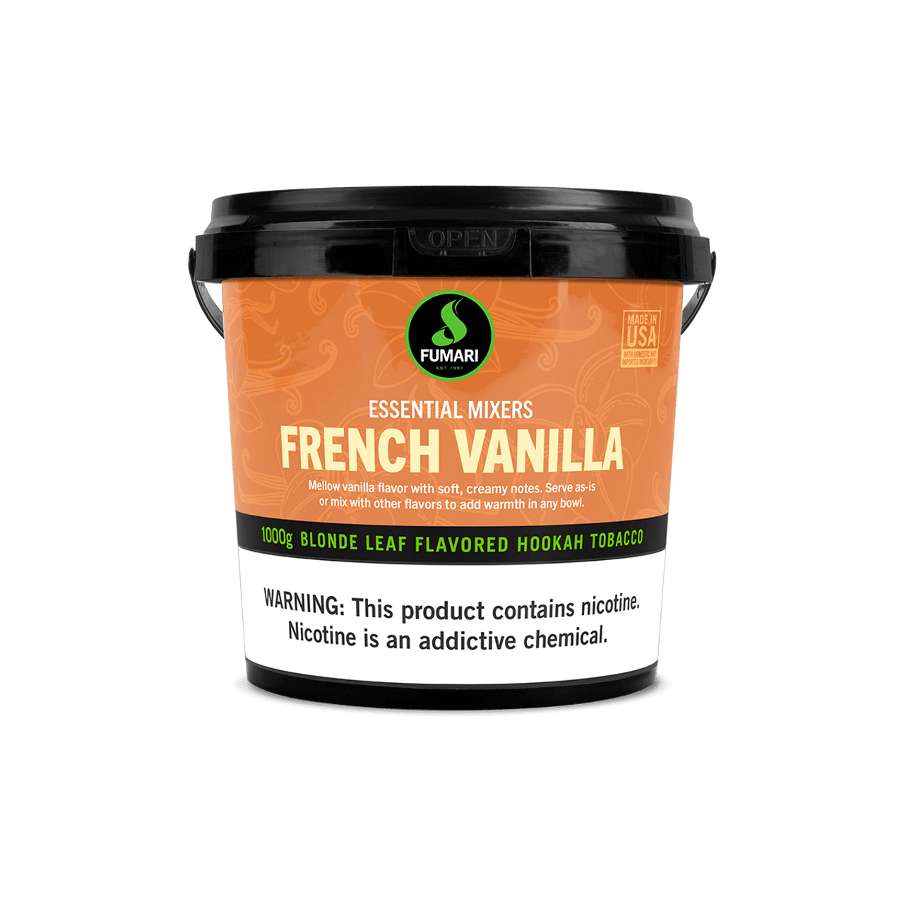 Fumari French Vanilla flavored hookah tobacco 1000g blonde leaf mellow vanilla flavor