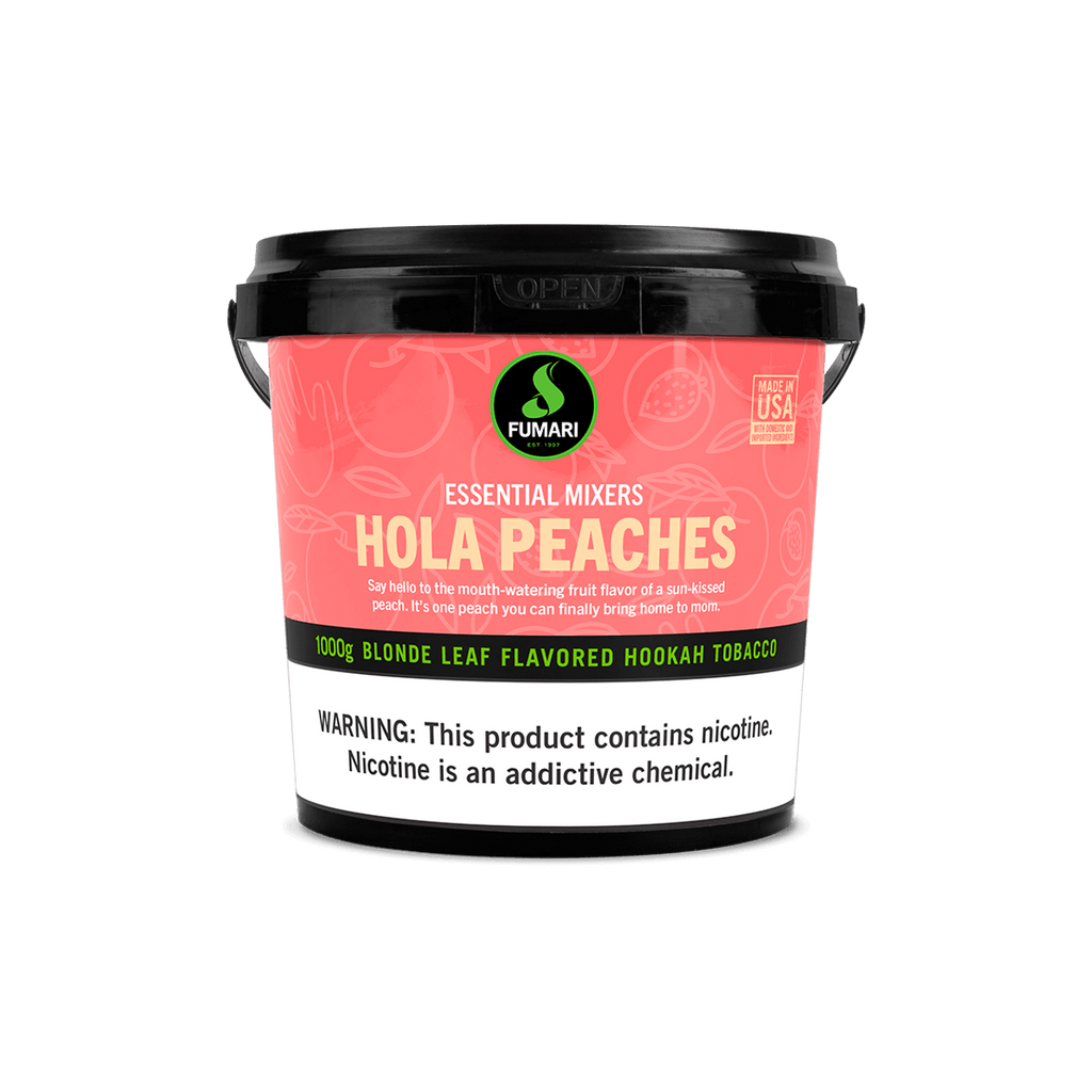 FUMARI Essential Mixers Hola Peaches Blonde Leaf Flavored Hookah Tobacco 1000g container