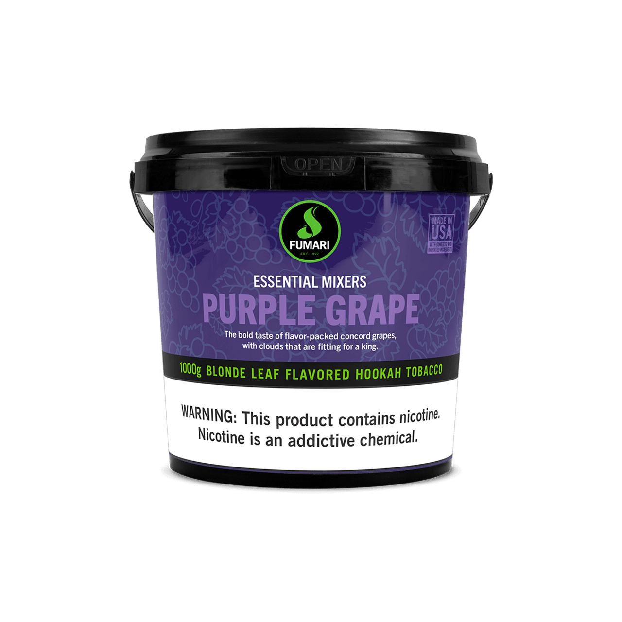 Fumari Purple Grape Blonde Leaf Flavored Hookah Tobacco 1000g container
