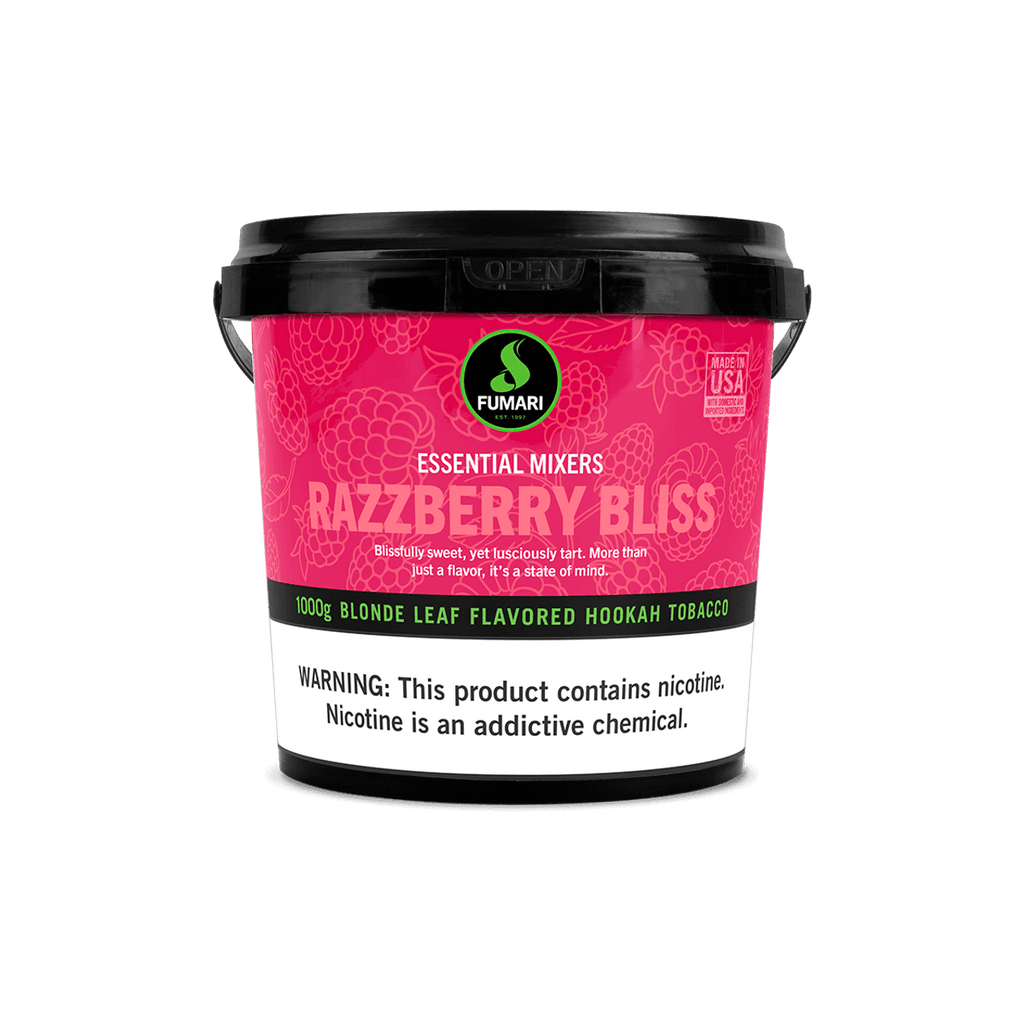 Fumari Razzberry Bliss blonde leaf flavored hookah tobacco 1000g container by LE TABAC