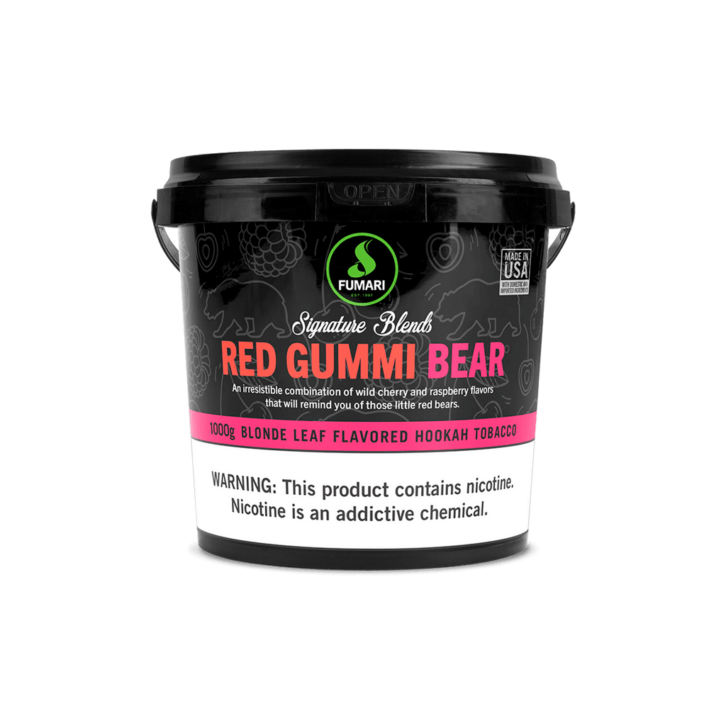 Fumari Red Gummi Bear Blonde Leaf Flavored Hookah Tobacco 1000g with wild cherry and raspberry flavor