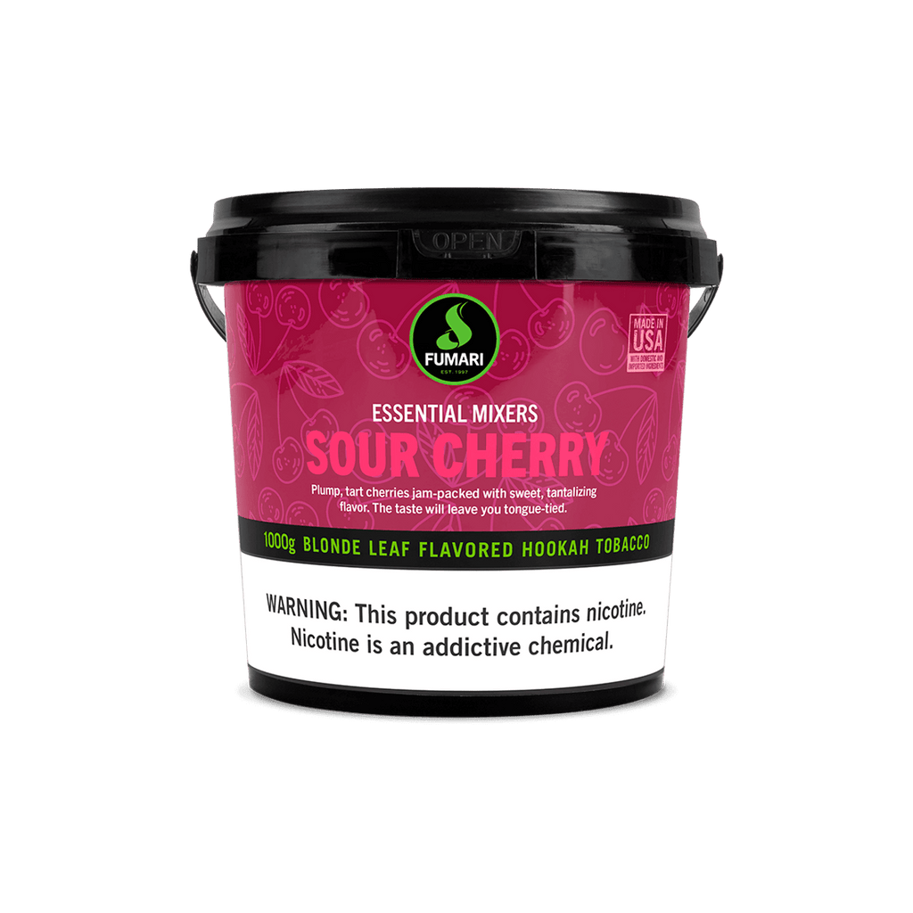 Fumari Essential Mixers Sour Cherry 1000g Blonde Leaf Flavored Hookah Tobacco tub
