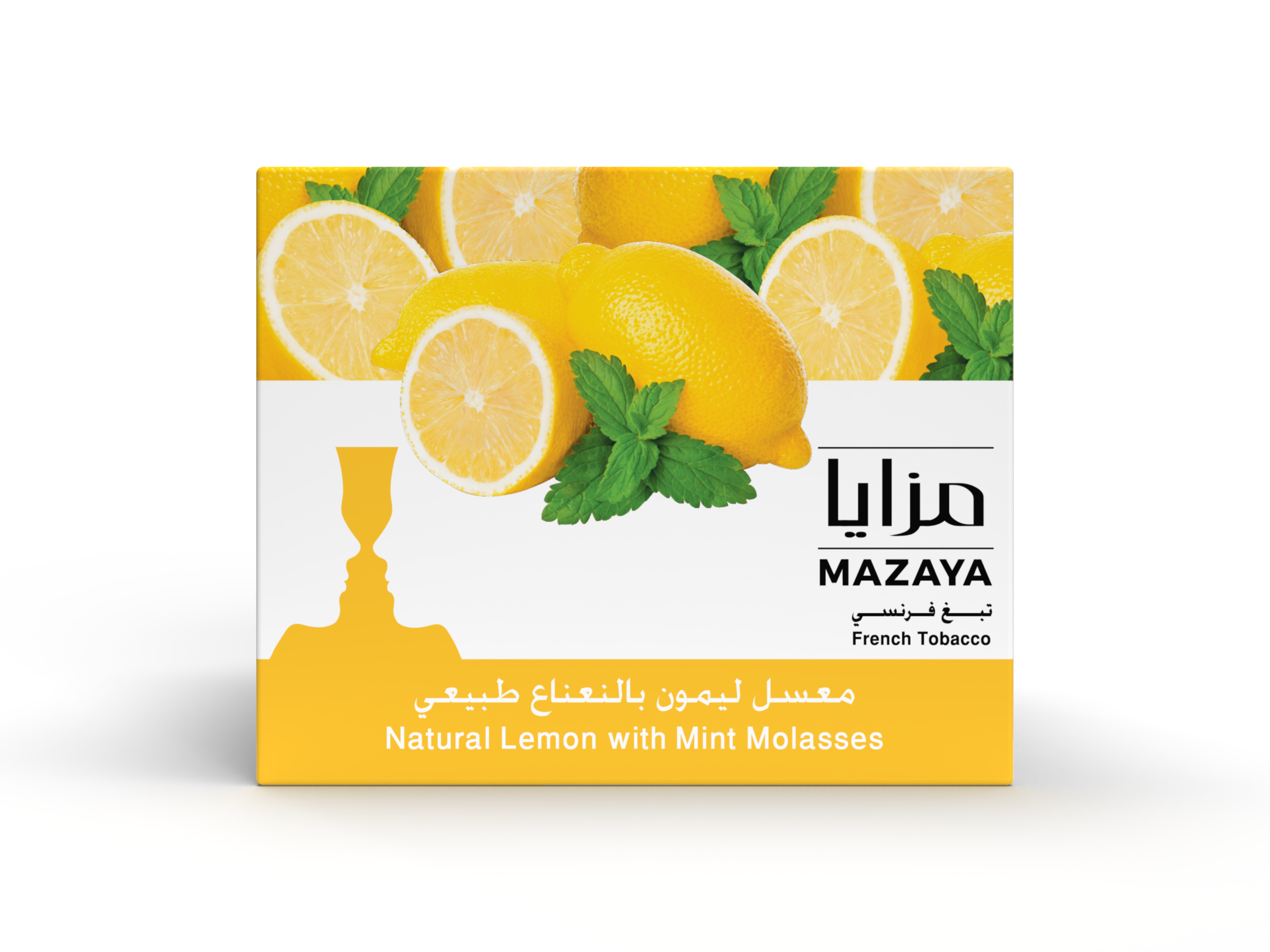 Mazaya Natural Lemon with Mint Molasses French tobacco pack with lemon and mint design