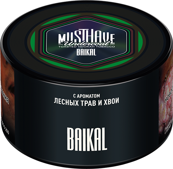 LE TABAC Musthave Baikal toasted hookah tobacco with forest herbs and pine aroma in black container