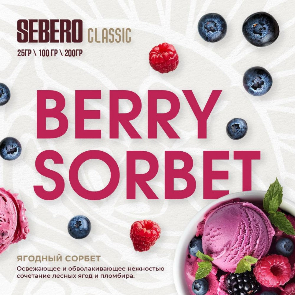 SEBERO Classic Berry Sorbet with fresh blueberries, raspberries, and blackberries in a bowl