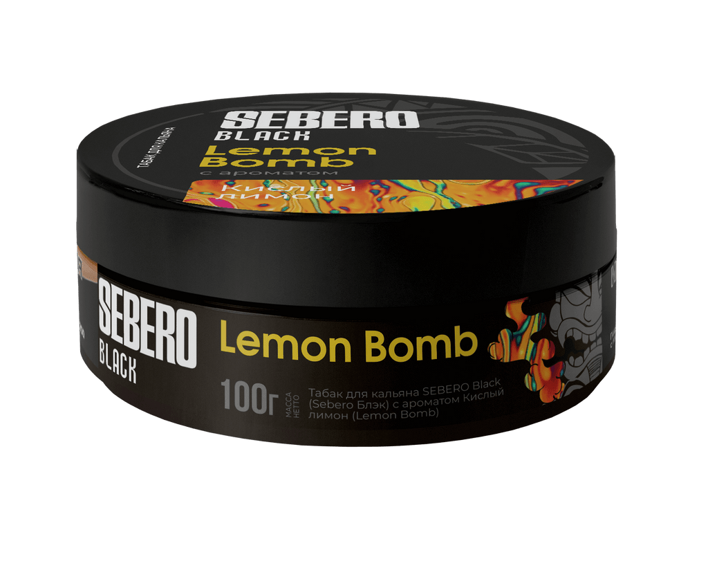 SEBERO Black Lemon Bomb hookah tobacco 100 gram container with citrus flavor