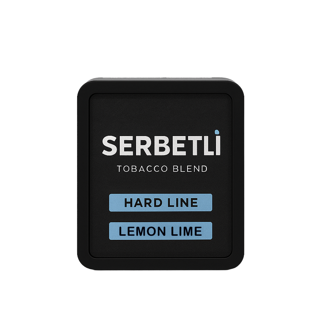 Serbetli tobacco blend hard line lemon lime flavor black packaging by LE TABAC