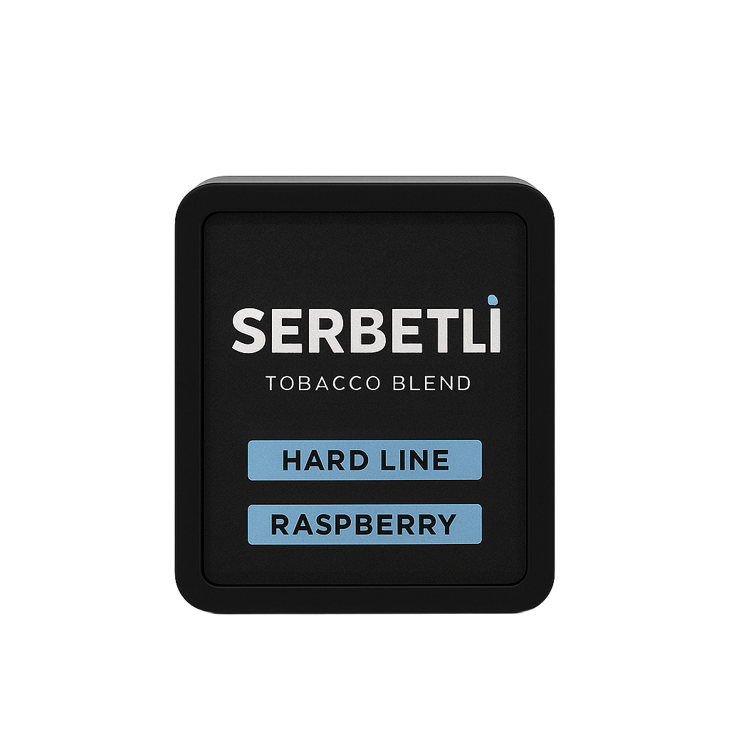 Serbetli Hard Line Raspberry tobacco blend pack in black packaging by LE TABAC