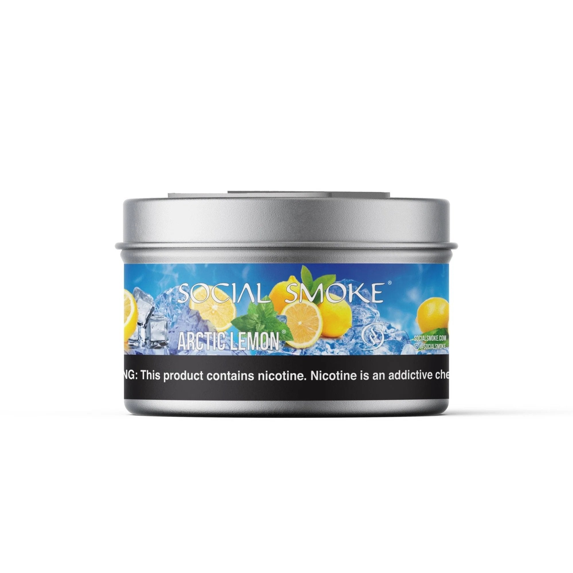 LE TABAC Social Smoke Arctic Lemon nicotine pouch tin with lemon and ice graphics
