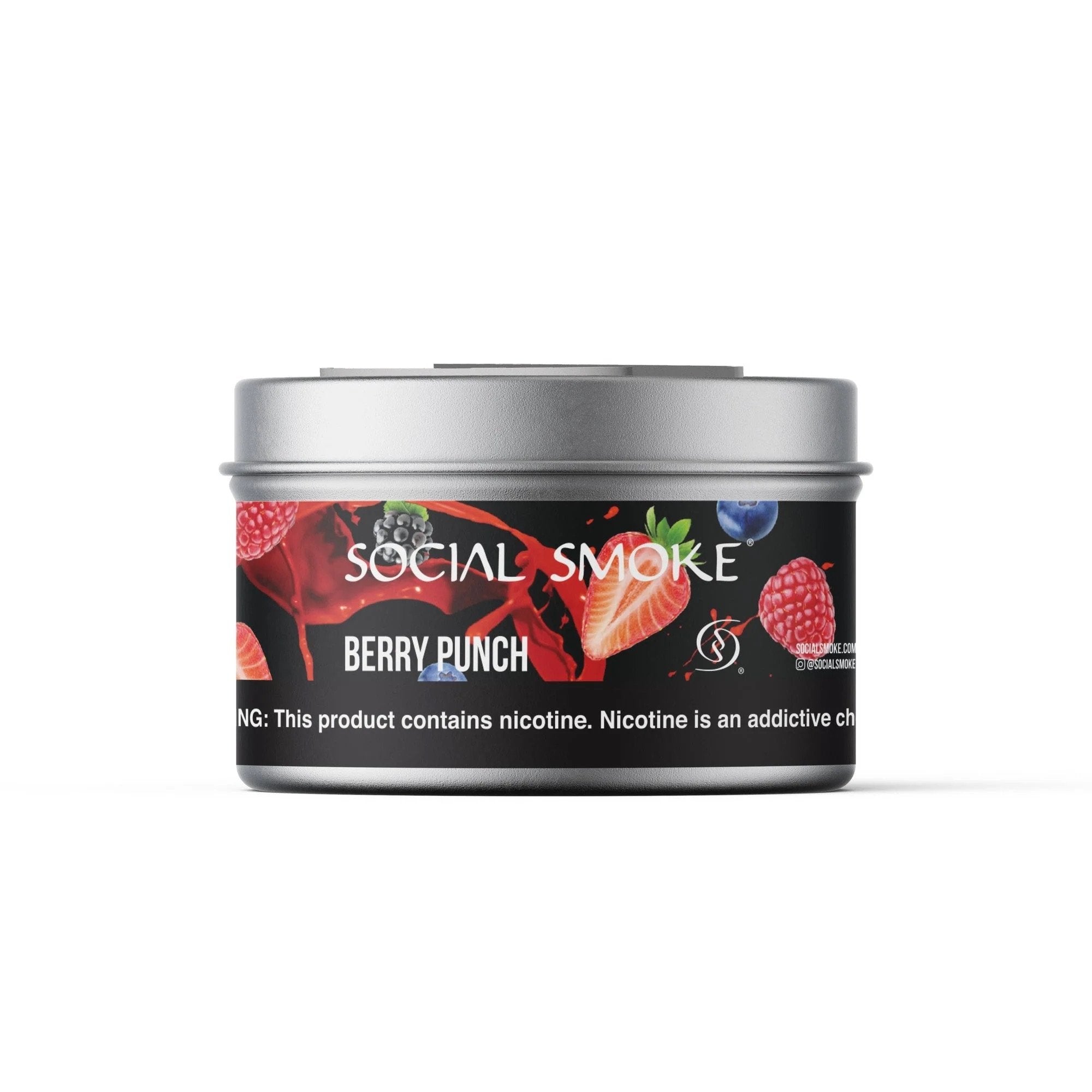 LE TABAC Social Smoke Berry Punch nicotine tobacco can with mixed berry fruit design