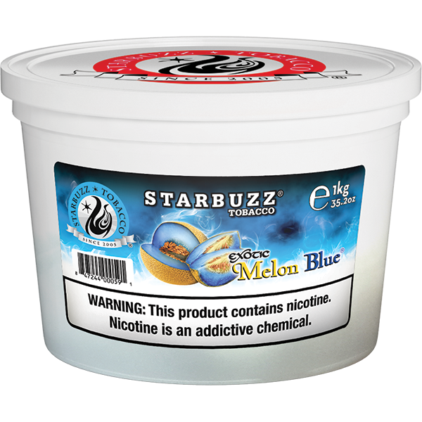 Starbuzz Tobacco Exotic Melon Blue flavored hookah tobacco 1kg container by LE TABAC