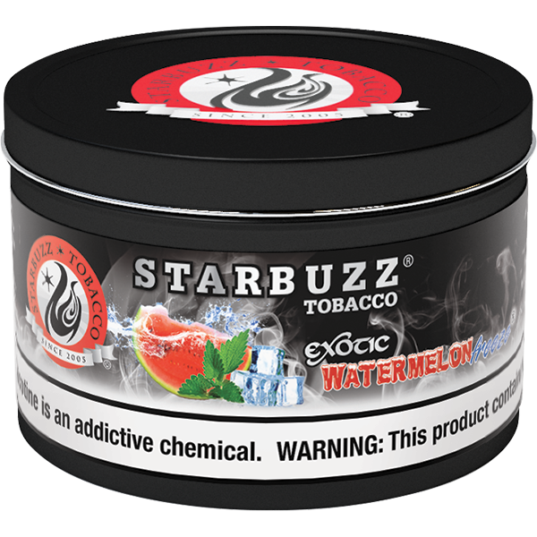 Starbuzz Exotic Watermelon Freeze tobacco container with watermelon and ice graphics
