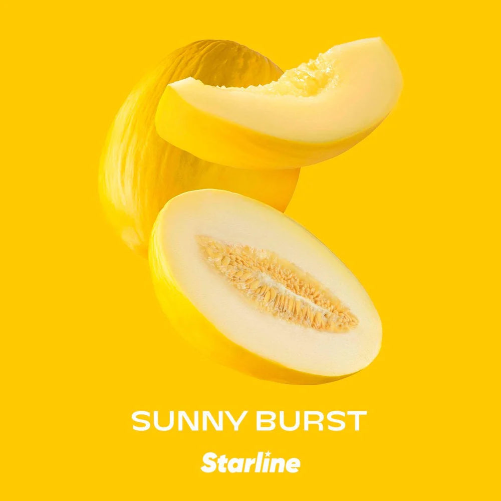 Sunny Burst Starline melon sliced with bright yellow background by LE TABAC