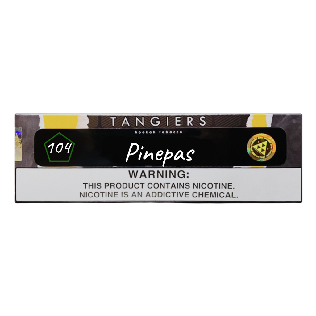 Tangiers Pinepas hookah tobacco package with nicotine warning label from LE TABAC